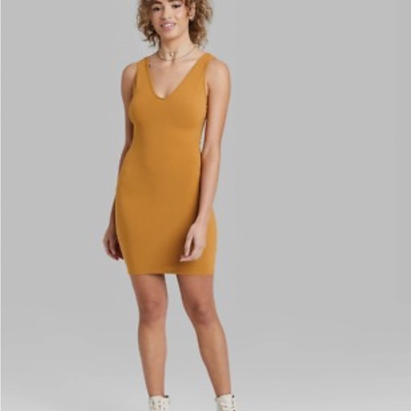 wild fable Dresses & Skirts - Wild Fable Mustard V-Neck Mini Dress